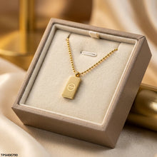 TPSH00790 MMJ Stainless Steel Gold Brick Drop Pendant - TPSH