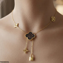 TNCH00341 ALQ  Stainless Steel Star/Lock Necklace - TNCH