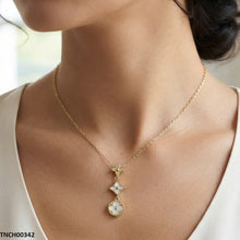 TNCH00342 ALQ Stainless Steel Star Round Drop Necklace - TNCH