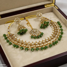 LNSH00227 ANI Round Flower Rajwari Necklace Set - LNSH