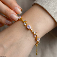 TBCH00594 MSJ Tulip Leaf Multi Shade Stone Bracelet - TBCH