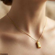 TPSH00830 ALQ Stainless Steel Gold Brick Pendant - TPSH