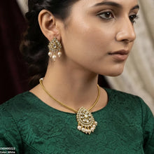 LNSH00222 ANI Tear Pearl Drop South Indian Necklace Set - LNSH