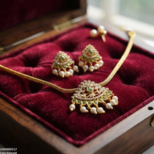 LNSH00217 ANI  Tear Round Pearl Drop South Indian Necklace Set - LNSH