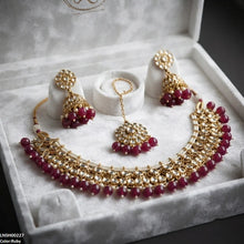 LNSH00227 ANI Round Flower Rajwari Necklace Set - LNSH