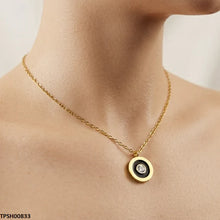 TPSH00833   ALQ Stainless Steel Round Stone Pendant - TPSH