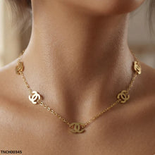TNCH00345 ALQ Stainless Steel Double C Necklace - TNCH