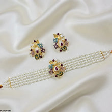 PCKH00287 ABD Tear/Leaf  Golden Choker Set - PCKH