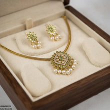 LNSH00225  ANI Flower Pearl Drop South Indian Necklace Set - LNSH