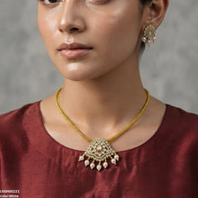 LNSH00221 ANI Round Pearl Drop South Indian Necklace Set - LNSH