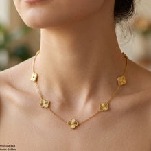 TNCH00343 MMJ Stainless Steel Flower Necklace - TNCH