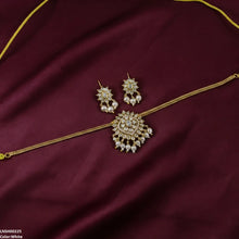 LNSH00225  ANI Flower Pearl Drop South Indian Necklace Set - LNSH