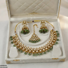 LNSH00236 ANI  Marquise Flower Pearl Drop Rajwari Necklace Set - LNSH