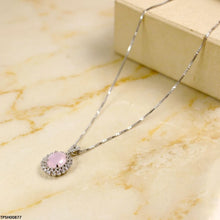 TPSH00877  MSJ Oval Drop ZIRCON Pendant With Chain  - TPSH