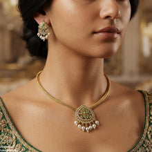 LNSH00222 ANI Tear Pearl Drop South Indian Necklace Set - LNSH