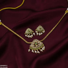 LNSH00217 ANI  Tear Round Pearl Drop South Indian Necklace Set - LNSH