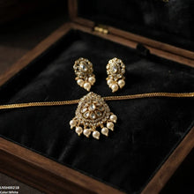 LNSH00218 ANI Multi Stone Pearl Drop South Indian Necklace Set - LNSH