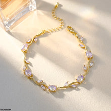 TBCH00594 MSJ Tulip Leaf Multi Shade Stone Bracelet - TBCH