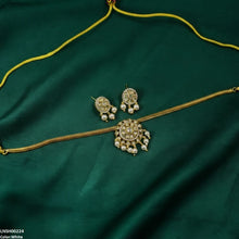 LNSH00224 ANI Oval Flower Pearl Drop South Indian Necklace Set - LNSH