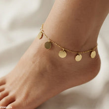 PYH00225 ALQ Stainless Steel Round Drop Foot  Anklet - PYH