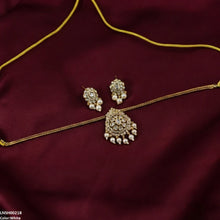 LNSH00218 ANI Multi Stone Pearl Drop South Indian Necklace Set - LNSH