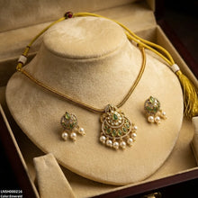 LNSH00216 ANI Tear Pearl Drop South Indian Necklace Set - LNSH