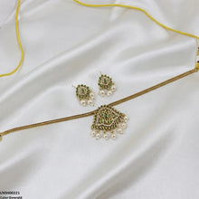 LNSH00221 ANI Round Pearl Drop South Indian Necklace Set - LNSH