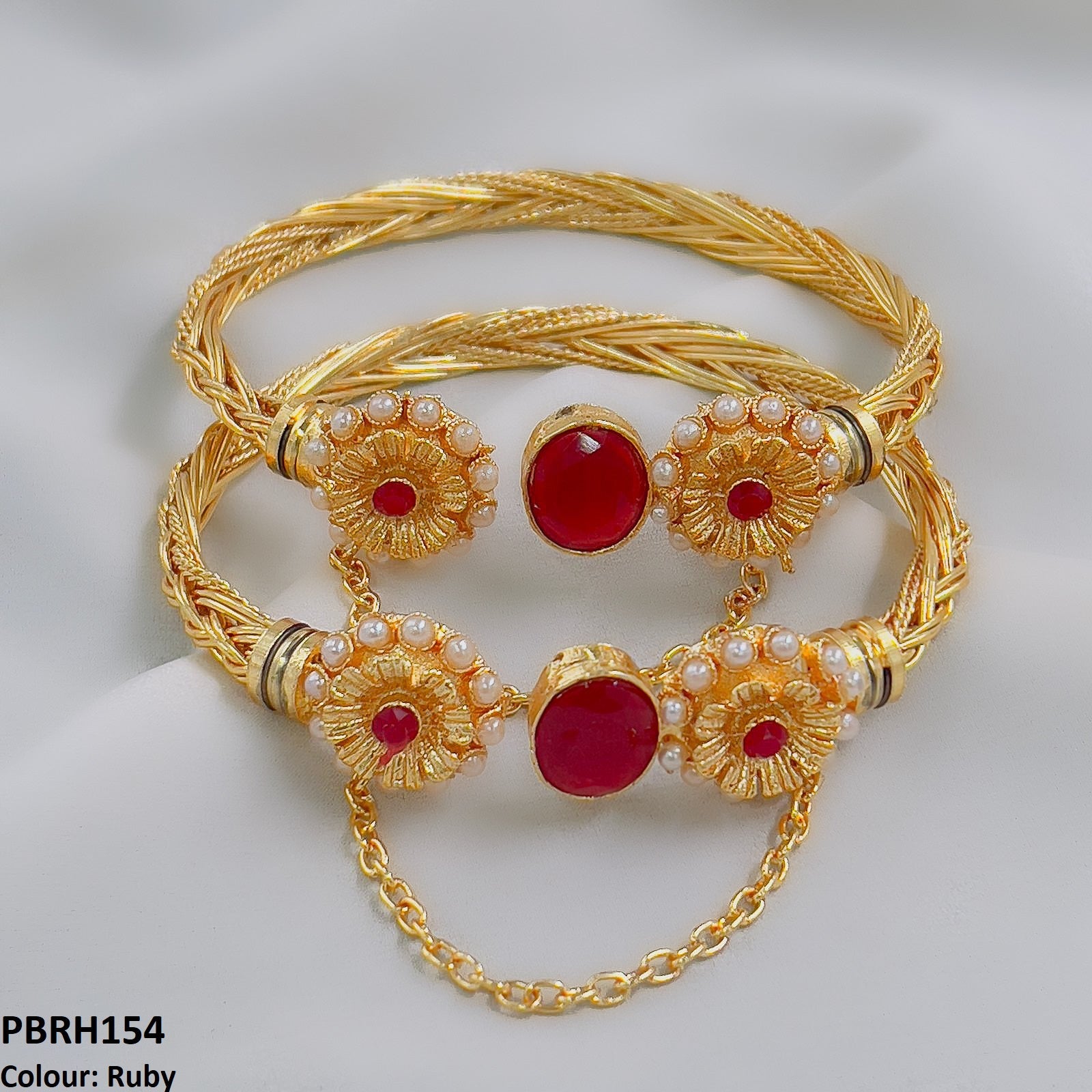 PBRH154 MZM Oval Flower Bracelet Adjustable - PBRH