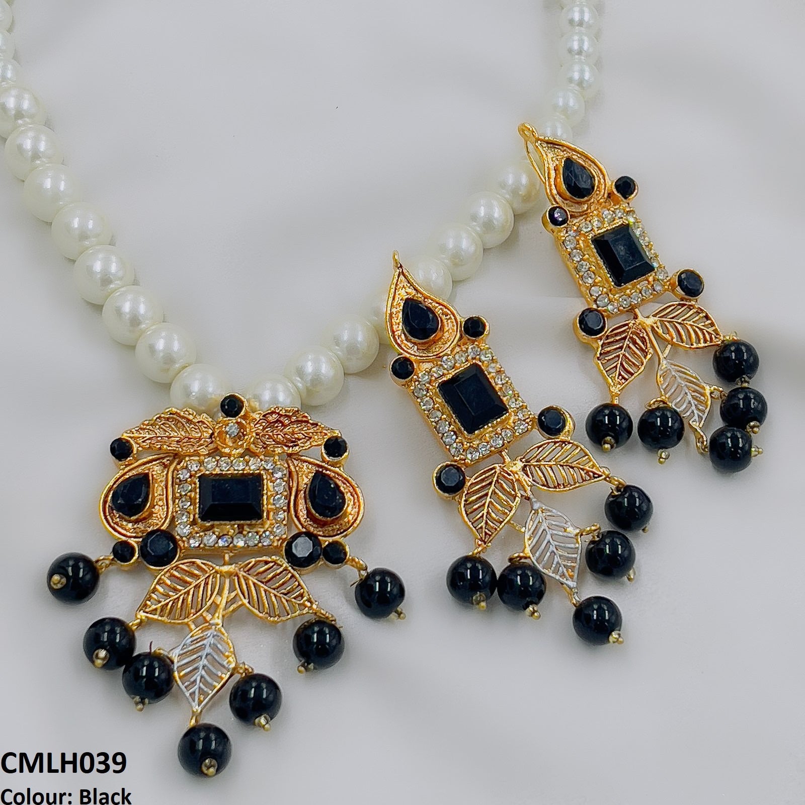 CMLH039 FRN Square Leaf Mala set - CMLH