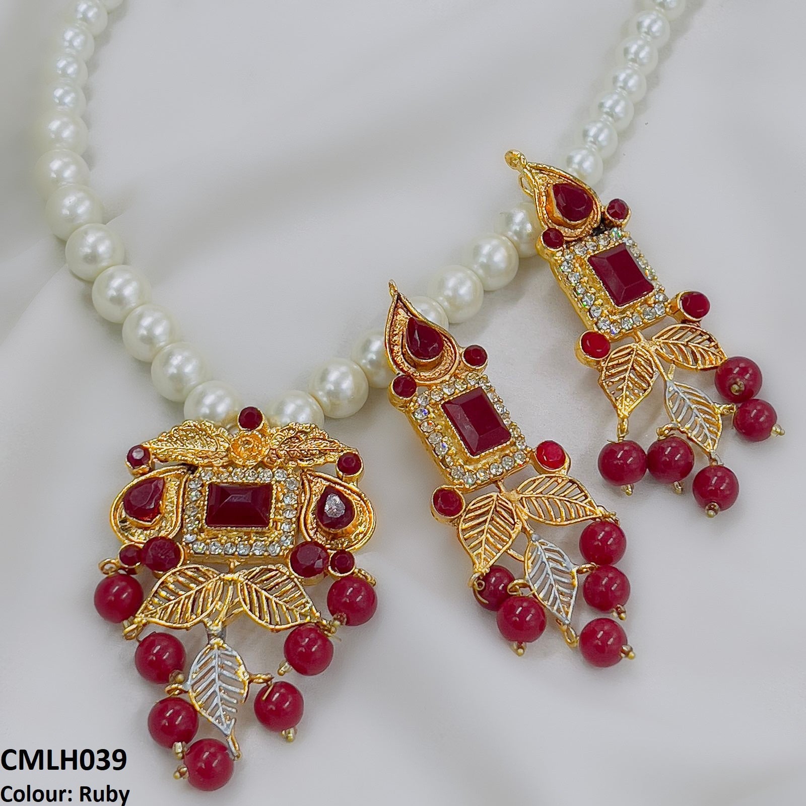 CMLH039 FRN Square Leaf Mala set - CMLH