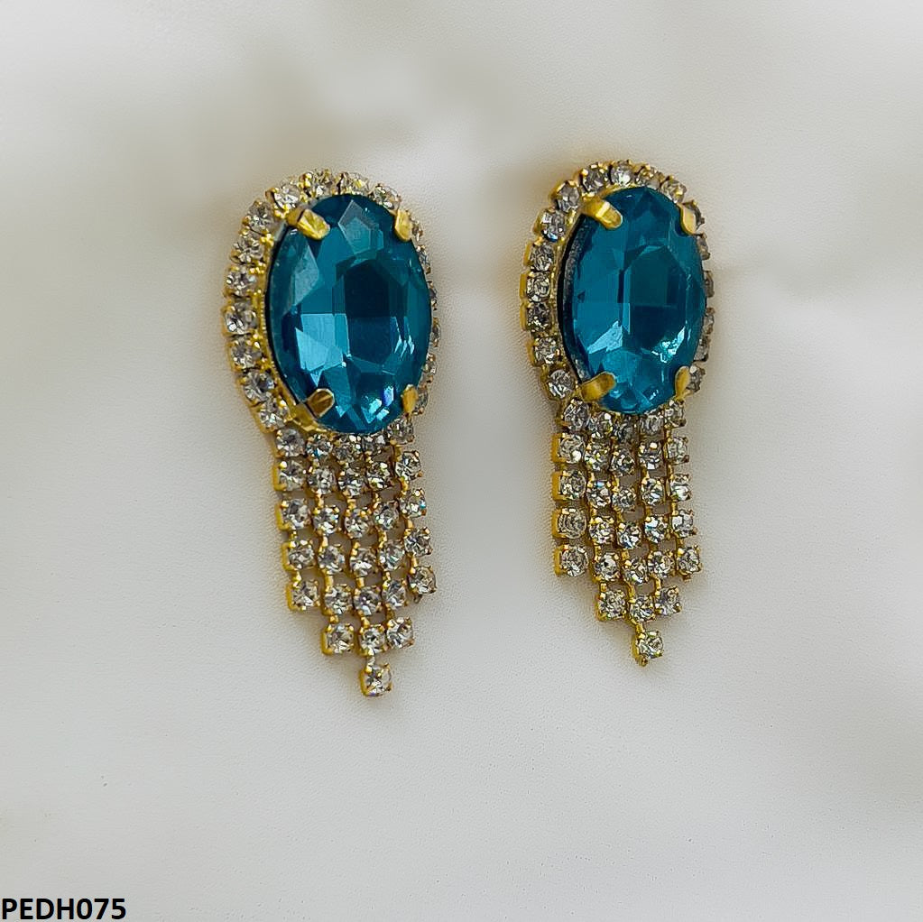 PEDH075 SDQ Oval Drop Earrings Pair - PEDH