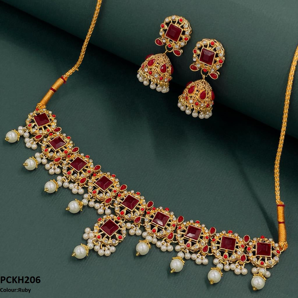 PCKH206 SDQ Square Pearl Choker Set - PCKH