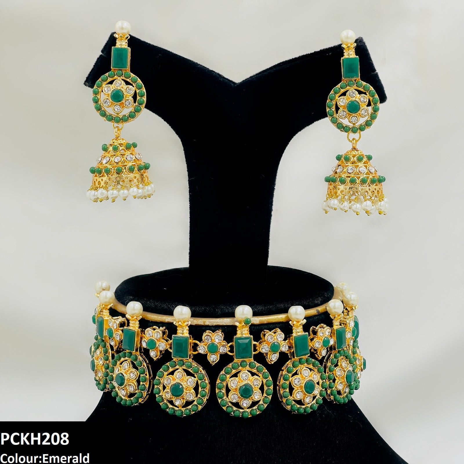 PCKH208 SDQ Circle Pearl Choker Set - PCKH