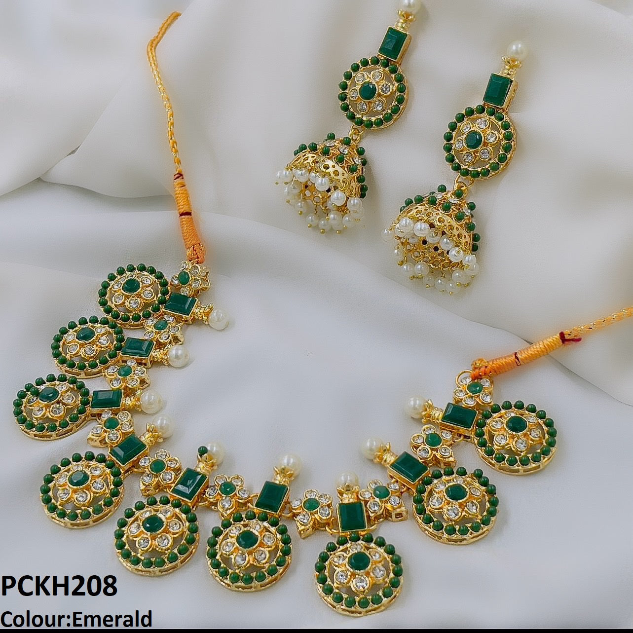 PCKH208 SDQ Circle Pearl Choker Set - PCKH