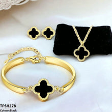TPSH278 ZXS Painted Clover Pendant Set - CPSH