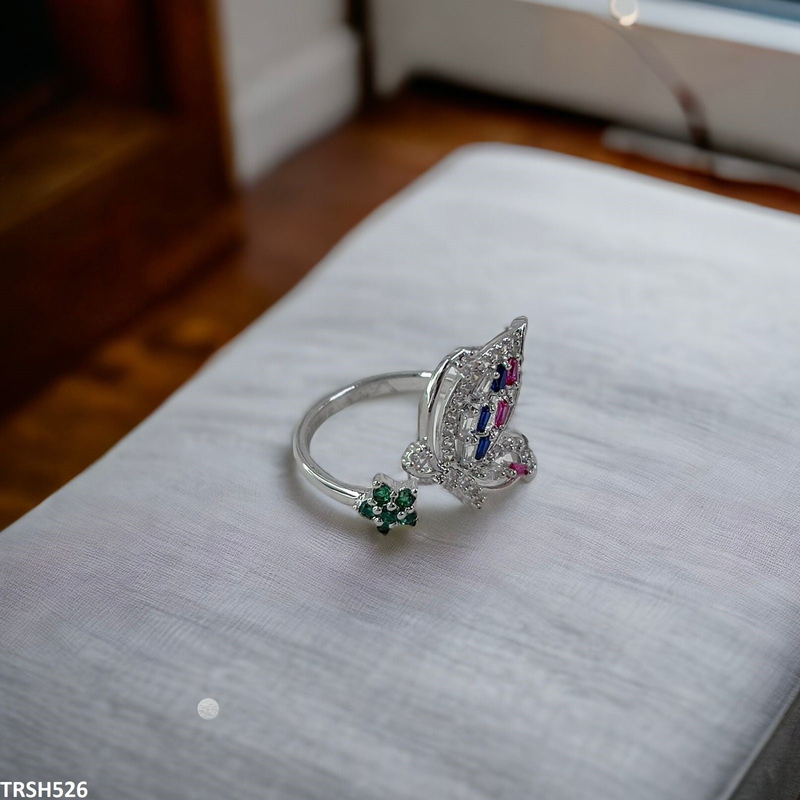 TRSH526 CLJ Butterfly/Flower Ring Adjustable- TRSH