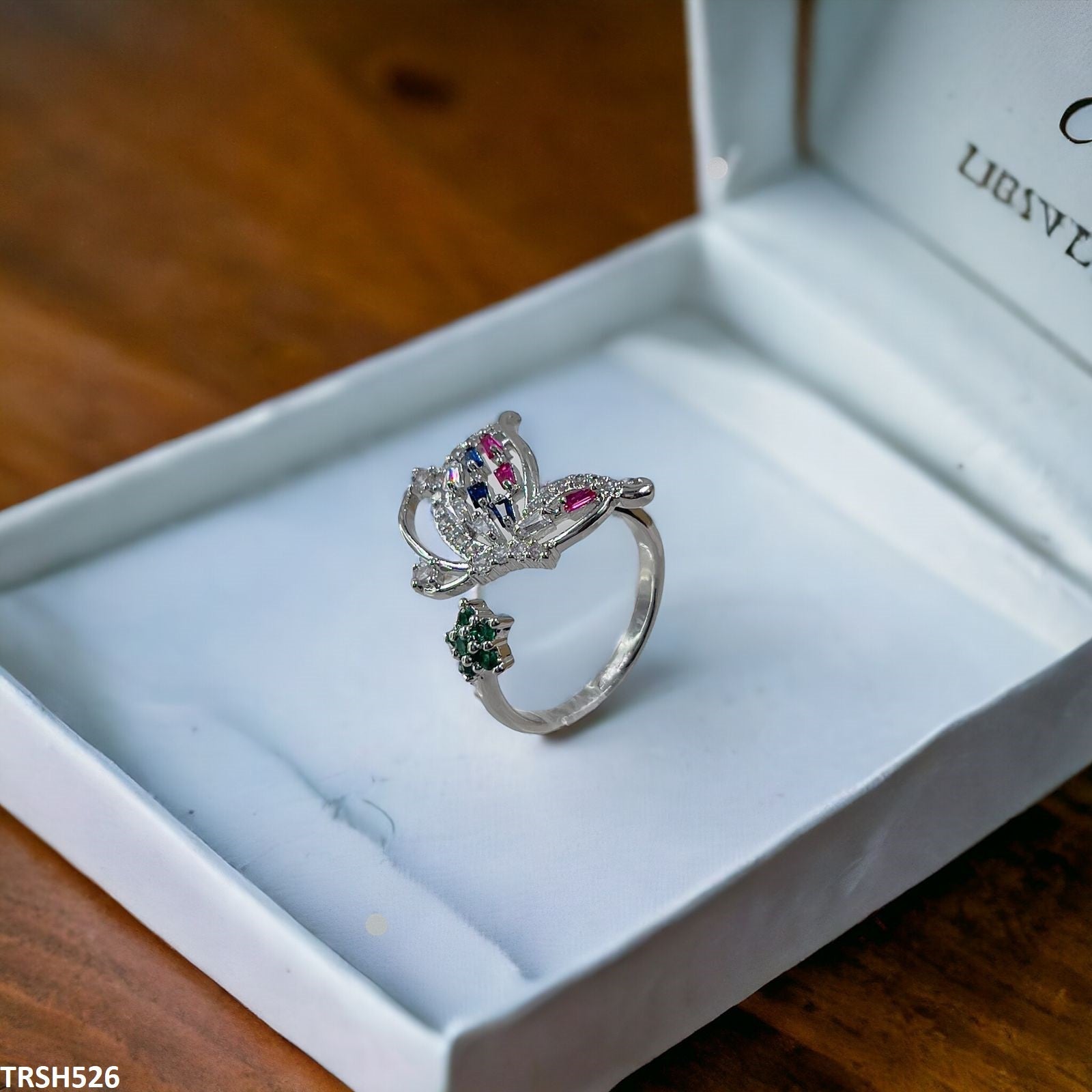 TRSH526 CLJ Butterfly/Flower Ring Adjustable- TRSH