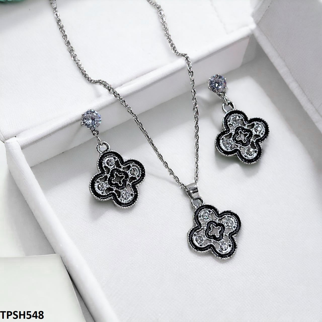 TPSH548 GCQ Clover Pendent Set - TPSH