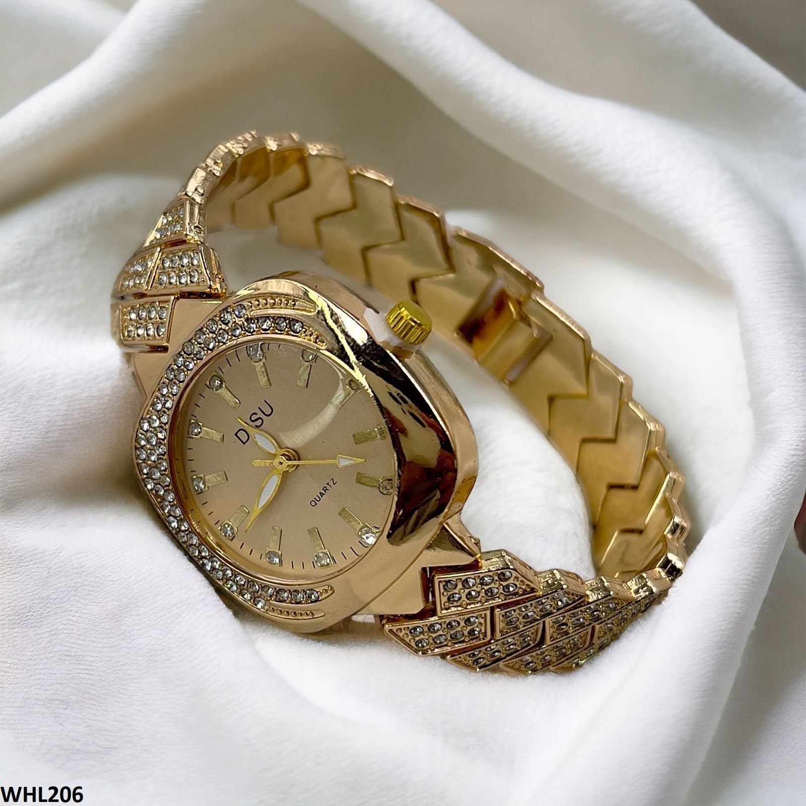WHL206 YNG Cut Strap Round Dial Quartz Watch - WHL