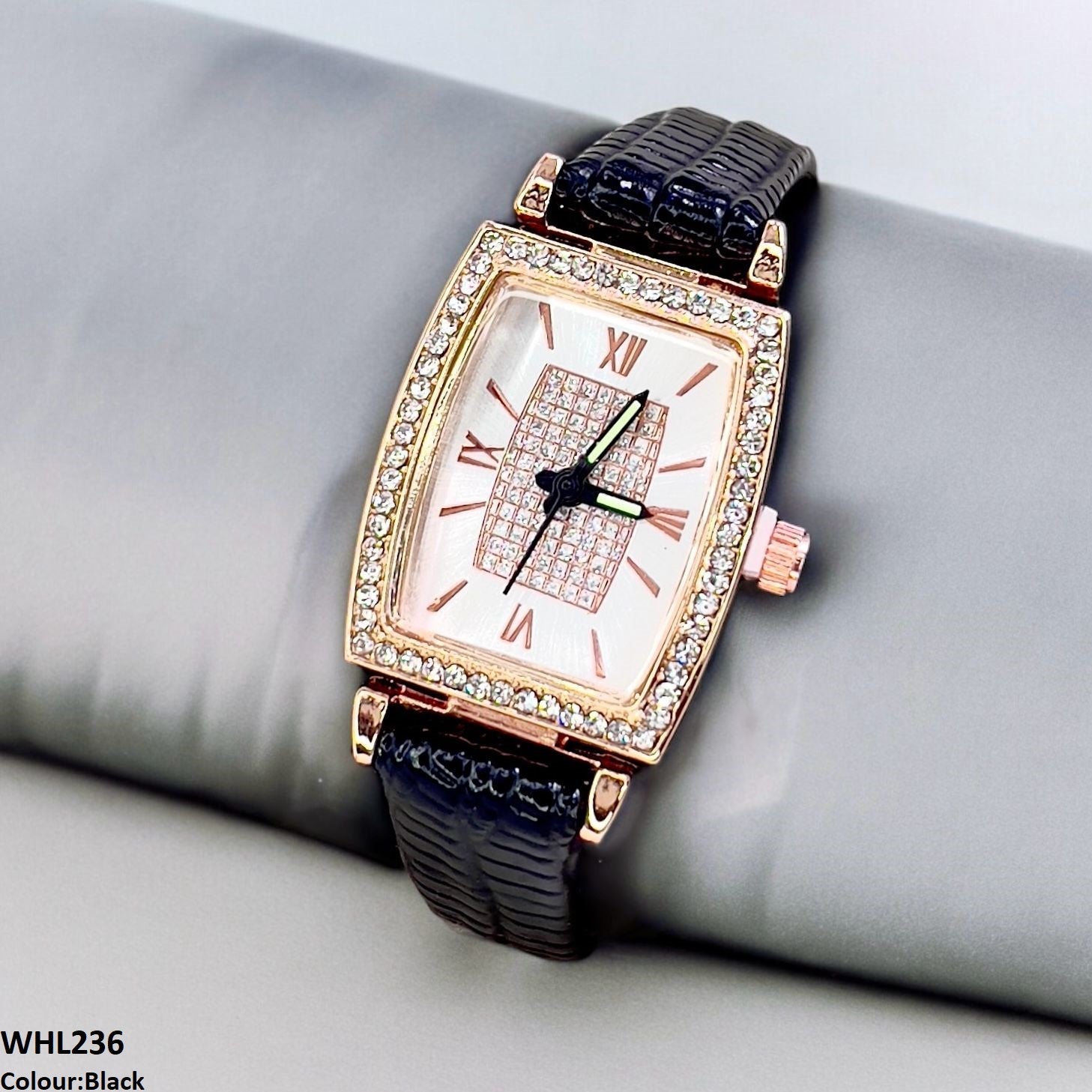 WHL236 CHY Shine Dial Leather Strap Watch - WHL