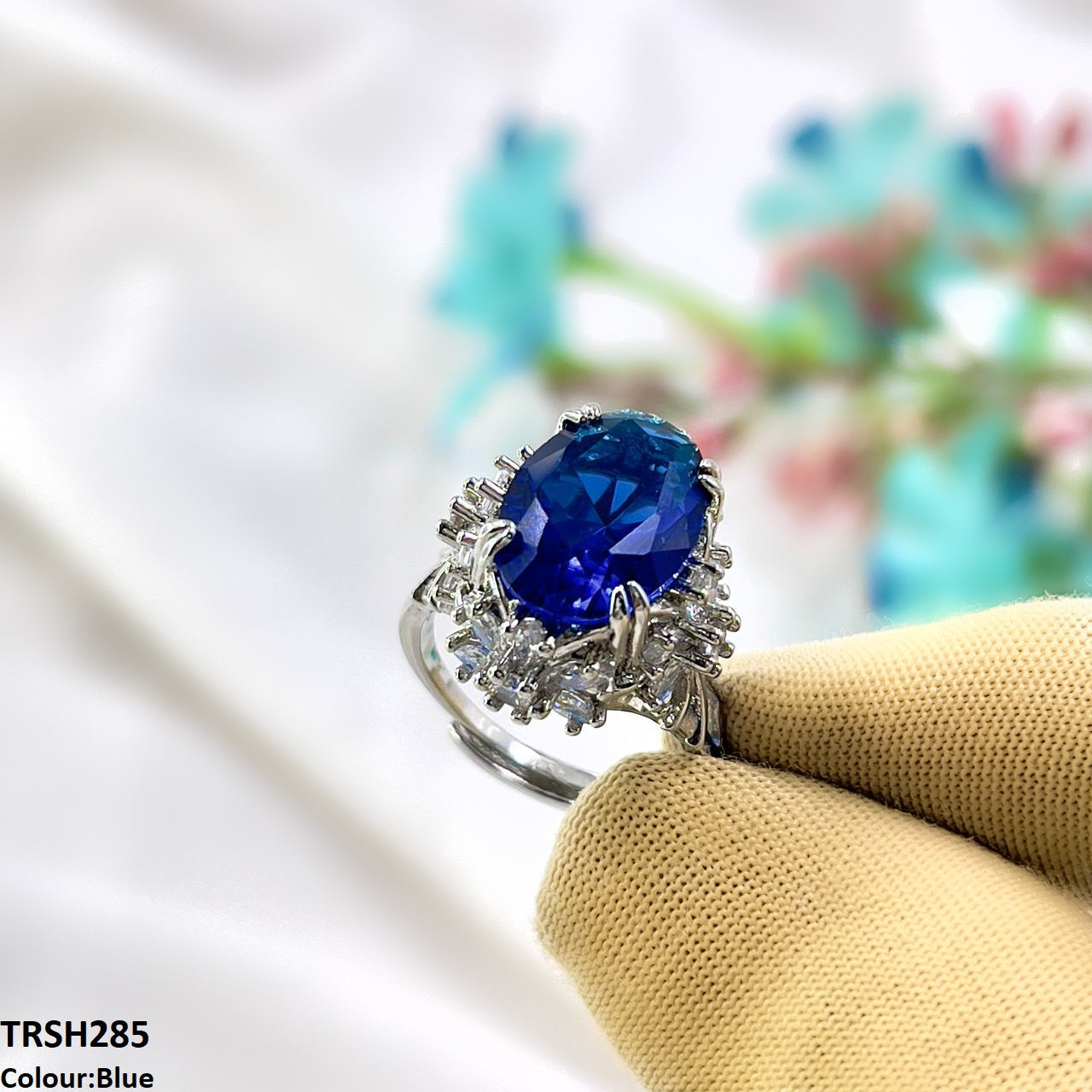 TRSH285 GWH Cathedral Flower Adjustable Ring - TRSH