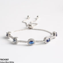 TBCH387  WKO Blue Oval Join Bracelet Adjustable - TBCH