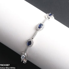 TBCH387  WKO Blue Oval Join Bracelet Adjustable - TBCH