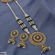 CMLH046 SDQ Cut Jhumki Drop Pearl Mala- CMLH