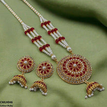 CMLH046 SDQ Cut Jhumki Drop Pearl Mala- CMLH