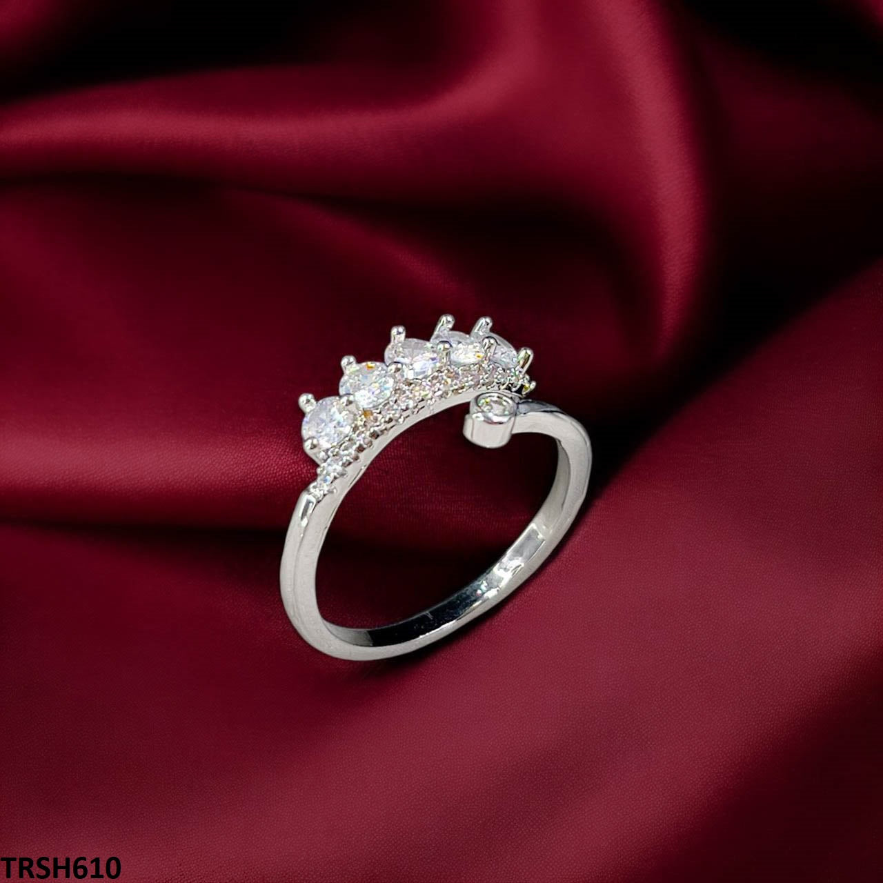 TRSH610 SJS Round Stone Ring Adjustable - TRSH