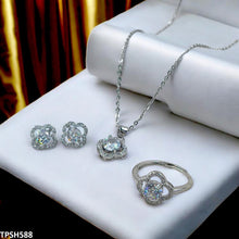 TPSH588 JJF Clover Pendent Set-CPSH