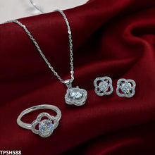 TPSH588 JJF Clover Pendent Set-CPSH