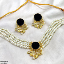 CMLH00050 MZM Circle Flower Pearl Choker Set - CMLH