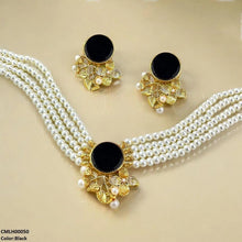 CMLH00050 MZM Circle Flower Pearl Choker Set - CMLH